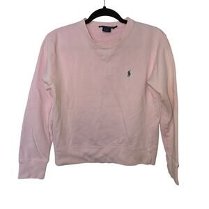 Youth Medium Ralph Lauren Sport Pink with Green Pony Sweatshirt cotton/acrylic